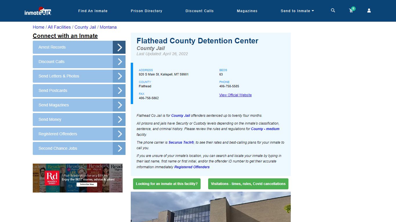 Flathead County Detention Center - Inmate Locator - Kalispell, MT